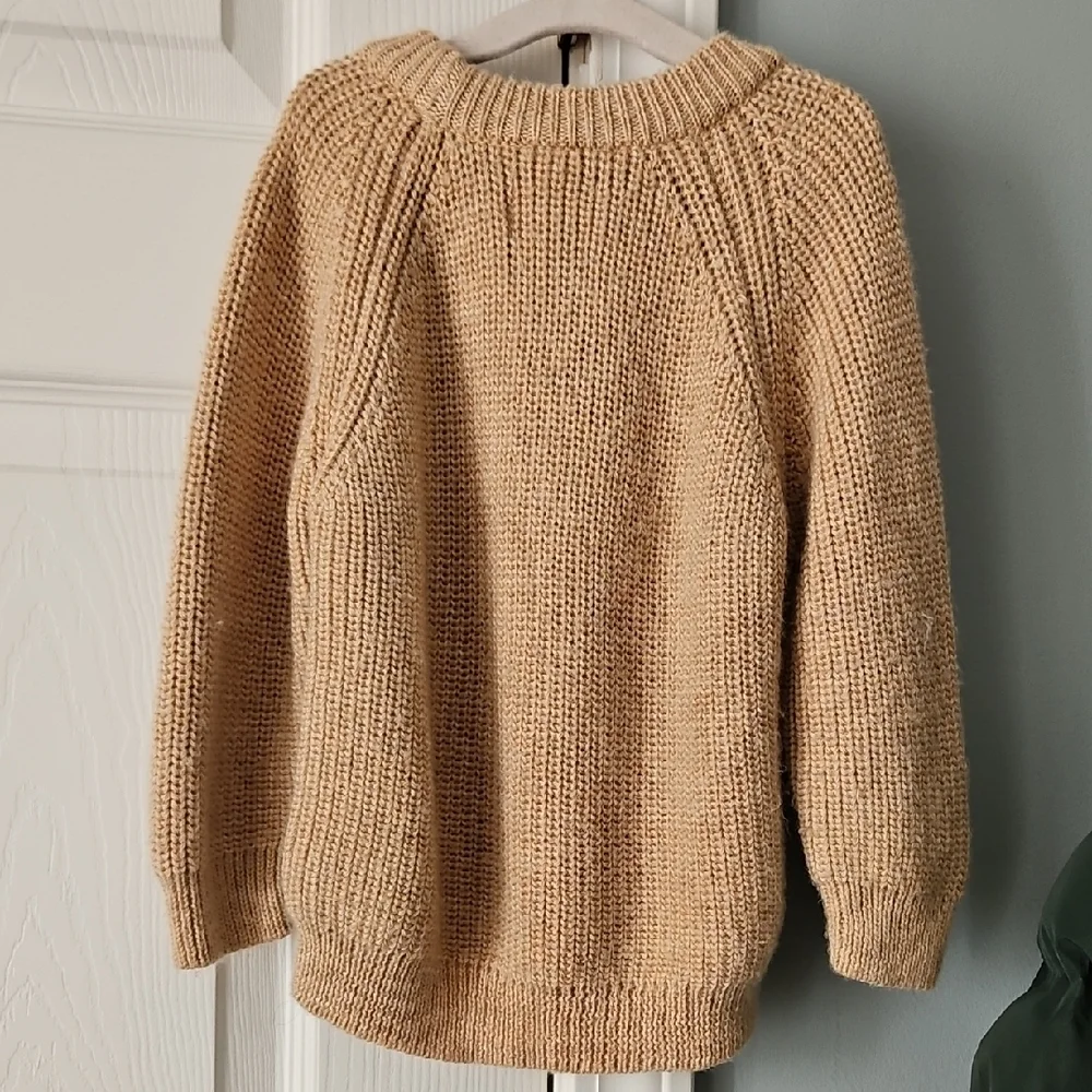 Kids Peachy Tan Merino Wool Knit Sweater - Picture 6 of 7